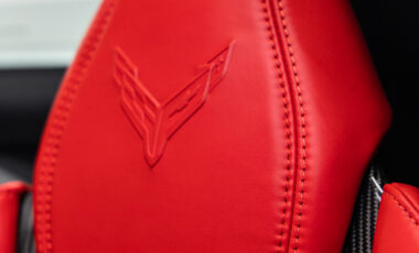 Chevrolet Corvette C8 Stingray White on Red