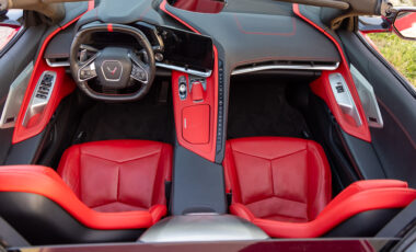 Chevrolet Corvette C8 Pink on Red