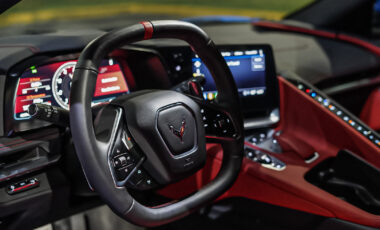 Chevrolet Corvette C8 Blue on Red and Black