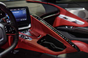 Chevrolet Corvette C8 Blue on Red and Black