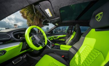 Lamborghini Urus White on Green.