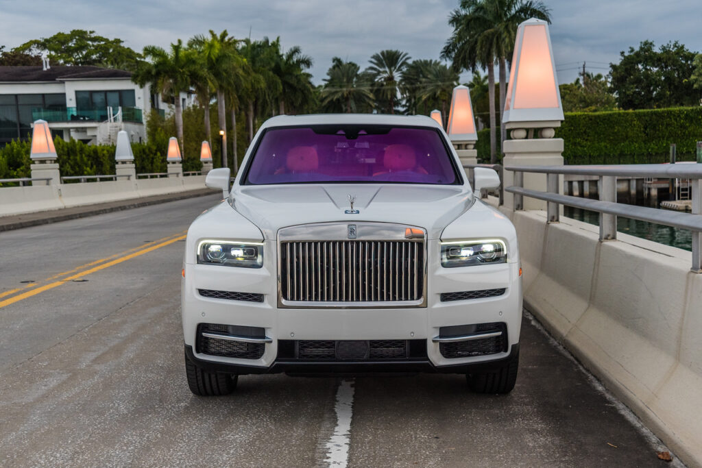 Rolls Royce Cullinan White on Orange.