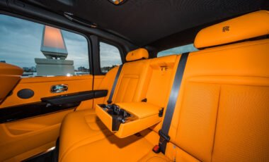 Rolls Royce Cullinan White on Orange.
