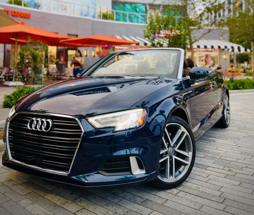 Audi A3 Blue on Brown