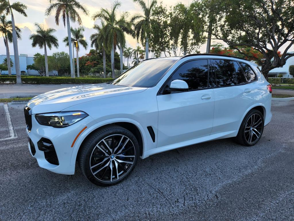 BMW X5M White on Brown