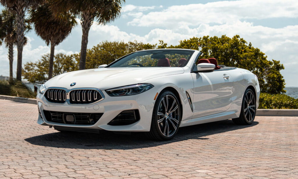 BMW 840i White on Red