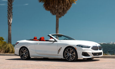 BMW 840i White on Red