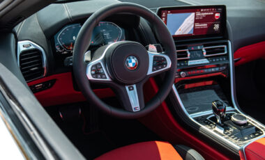 BMW 840i White on Red