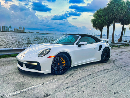Porsche 911 Turbo S White on Red