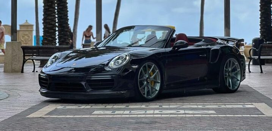 Porsche 911 Turbo S Black on Red