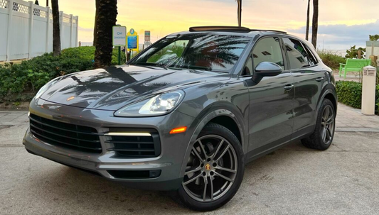 Porsche Cayenne Gray on Red