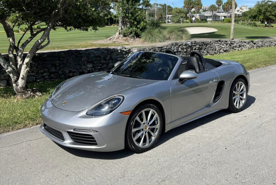 Porsche Boxster 718 Convertible Silver on Black