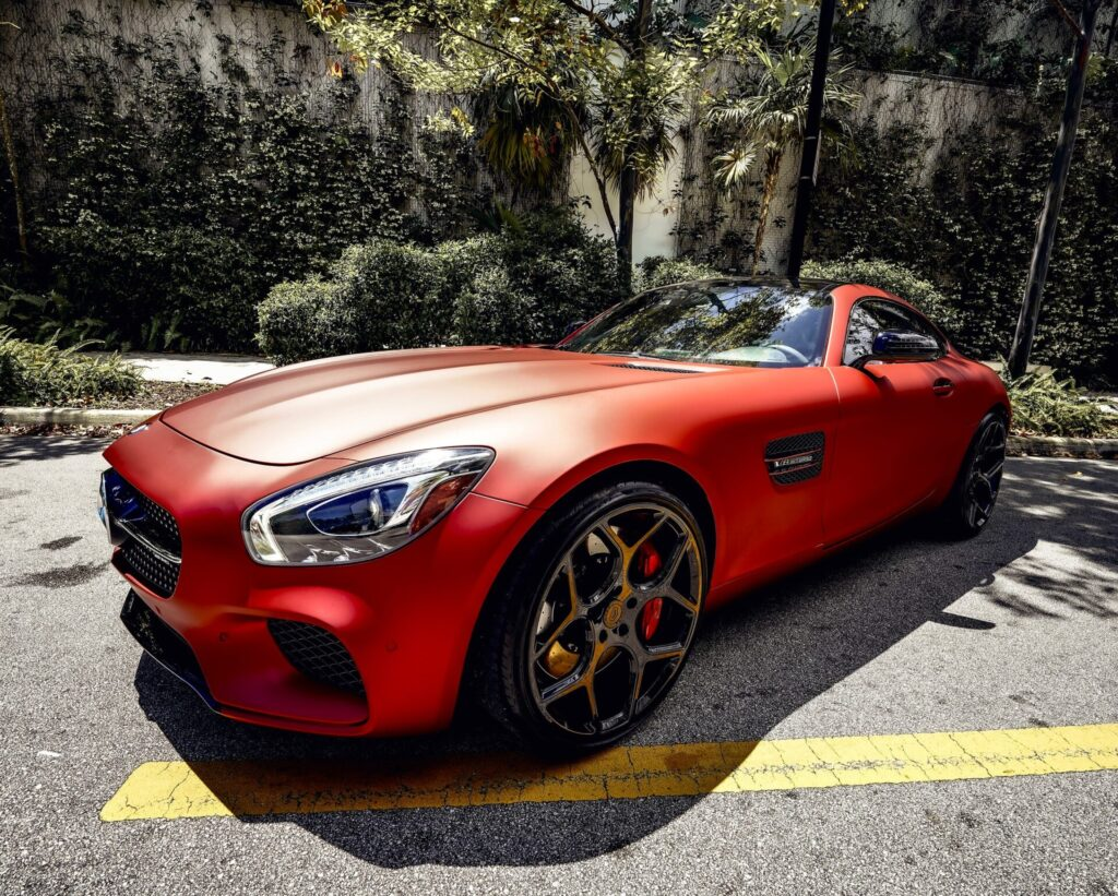 Mercedes Benz AMG GTs Matte Orange on Black
