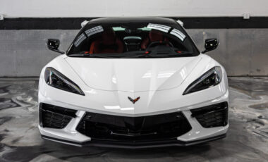 Chevrolet Corvette C8 Stingray White on Red