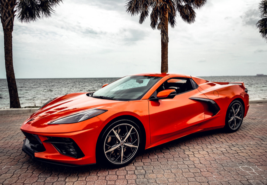 Chevrolet Corvette C8 Orange on Black