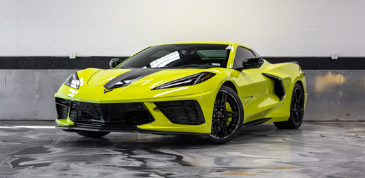 Chevrolet Corvette C8 Stingray Green on Black