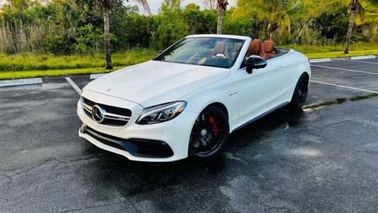 Mercedes Benz C63 AMG Cabriolet White on Peanut Butter